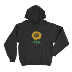 Comic Sonnenblume Unisex Hoodie Black