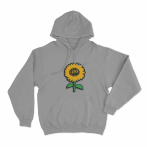 Comic Sonnenblume Unisex Hoodie Grey